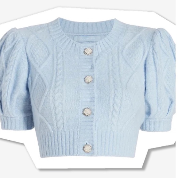 NWT Hill House Home Cropped Powder Blue Ollie Cardigan - Picture 1 of 9